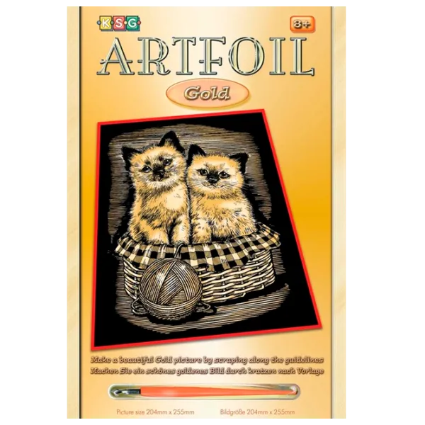 Set de creație Sequin Art Artfoil Gold Kittens SQ0602 8+/ Gold Black photo 1