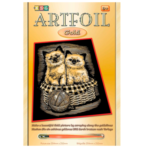 Set de creație Sequin Art Artfoil Gold Kittens SQ0602 8+/ Gold Black photo 1