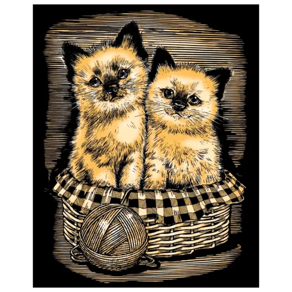 Set de creație Sequin Art Artfoil Gold Kittens SQ0602 8+/ Gold Black photo 2