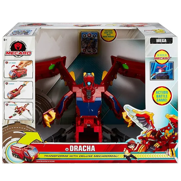 Машина-трансформер Mattel Mecard Mega Dragon Turning Mecard FWY67 Черный Красный photo 6