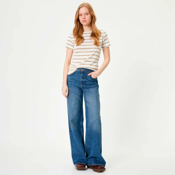 Tricou pentru femei Koton 4SAK50603EK 65% poliester , 35% viscoză/ Beige photo 3