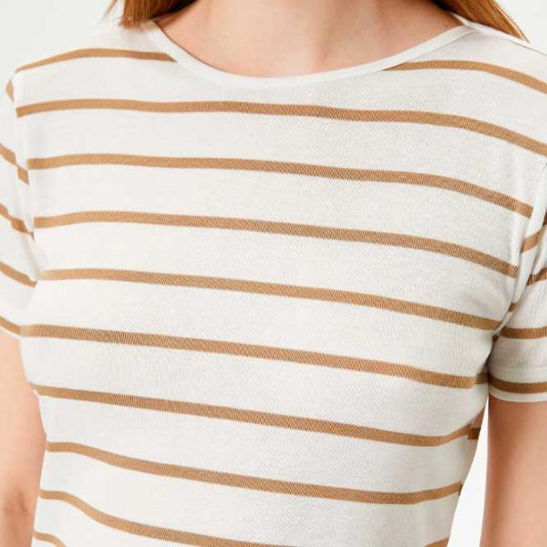 Tricou pentru femei Koton 4SAK50603EK 65% poliester , 35% viscoză/ Beige photo 5