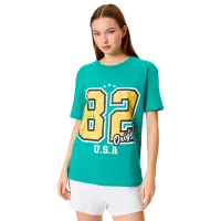 Tricou pentru femei Koton 4SAL10187IK 100% bumbac/ Green