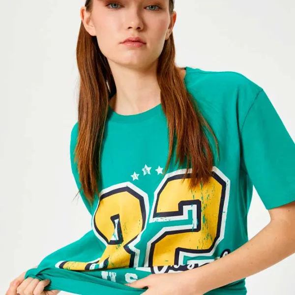 Tricou pentru femei Koton 4SAL10187IK 100% bumbac/ Green photo 3