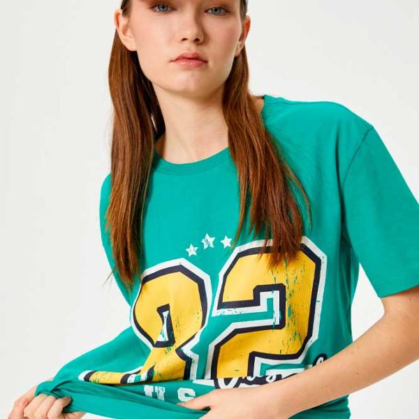 Tricou pentru femei Koton 4SAL10187IK 100% bumbac/ Green photo 3