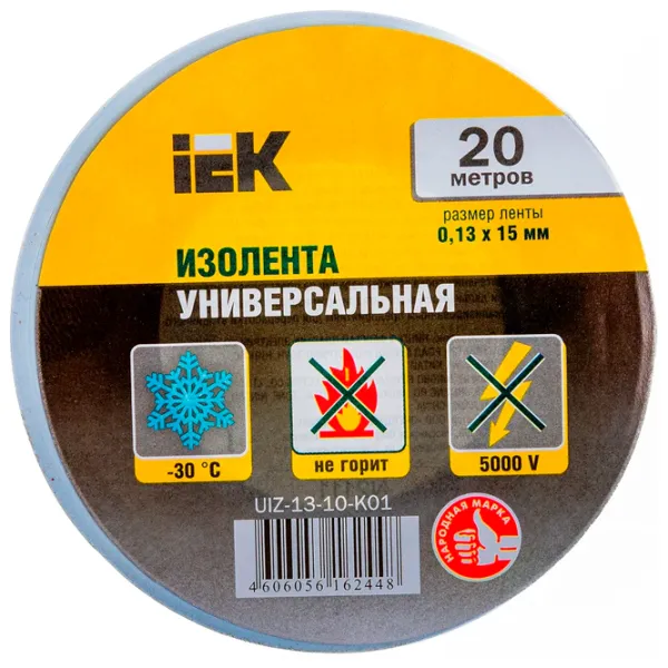 Bandă izolantă IEK UIZ-20-10-K01 PVC photo 1