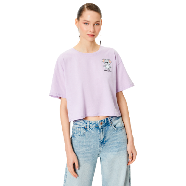 Tricou pentru femei Koton 4SAL10566IK 100% bumbac/ Purple photo 1