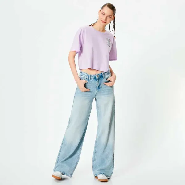 Tricou pentru femei Koton 4SAL10566IK 100% bumbac/ Purple photo 3