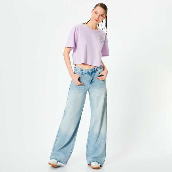 Tricou pentru femei Koton 4SAL10566IK 100% bumbac/ Purple photo 3