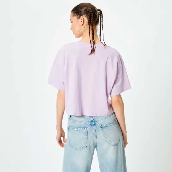 Tricou pentru femei Koton 4SAL10566IK 100% bumbac/ Purple photo 4