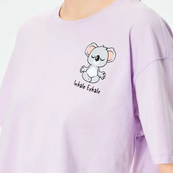 Tricou pentru femei Koton 4SAL10566IK 100% bumbac/ Purple photo 5