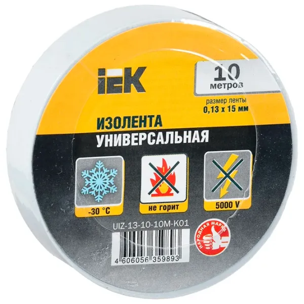 Bandă izolantă IEK UIZ-13-10-K01 PVC photo 1