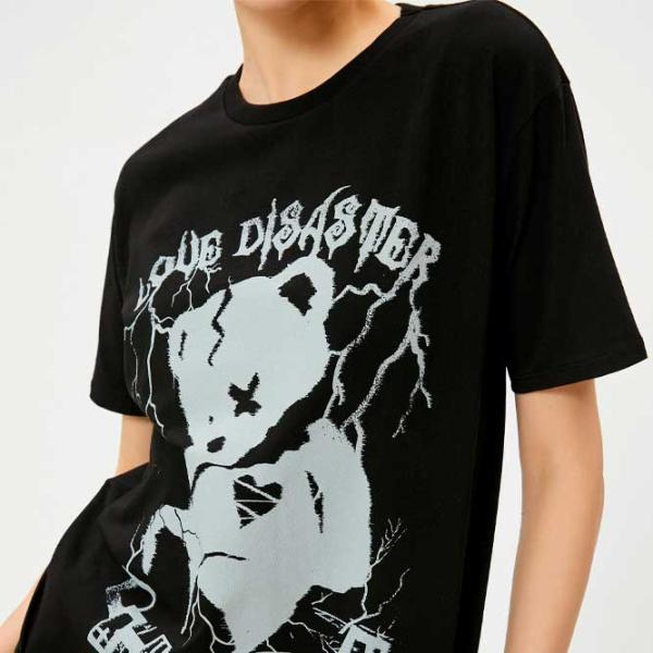 Tricou pentru femei Koton 4SAL10761IK 100% bumbac/ Black photo 5