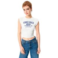 Tricou pentru femei Koton 4SAL10641IK 100% bumbac/ White