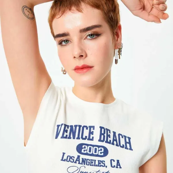 Футболка для женщин Koton 4SAL10641IK 100% хлопок/ Белый photo 4