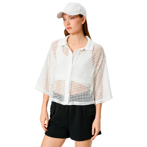 Tricou pentru femei Koton 4SAL10852IK 100% poliester/ White photo 1