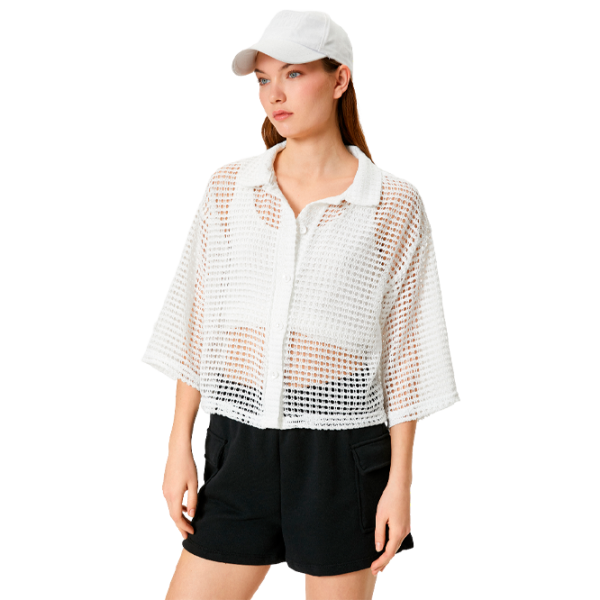 Tricou pentru femei Koton 4SAL10852IK 100% poliester/ White photo 1