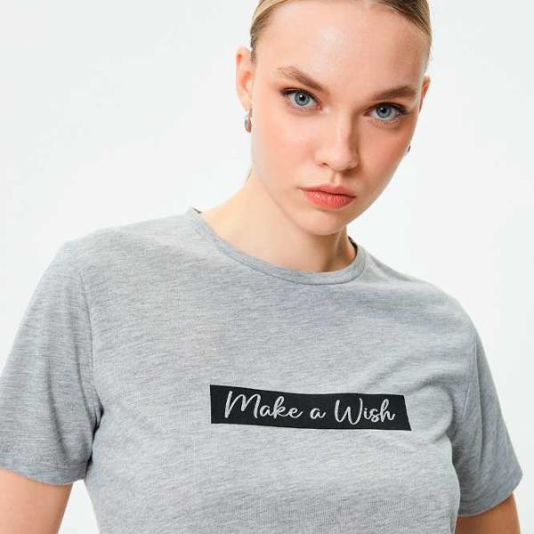 Tricou pentru femei Koton 4SAK50427EK 100% poliester/ Gray photo 3