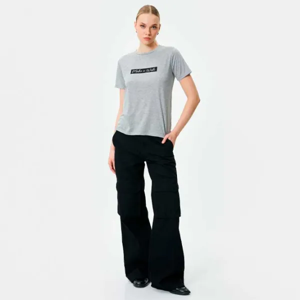 Tricou pentru femei Koton 4SAK50427EK 100% poliester/ Gray photo 4