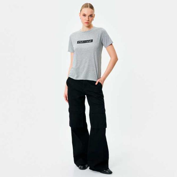 Tricou pentru femei Koton 4SAK50427EK 100% poliester/ Gray photo 4