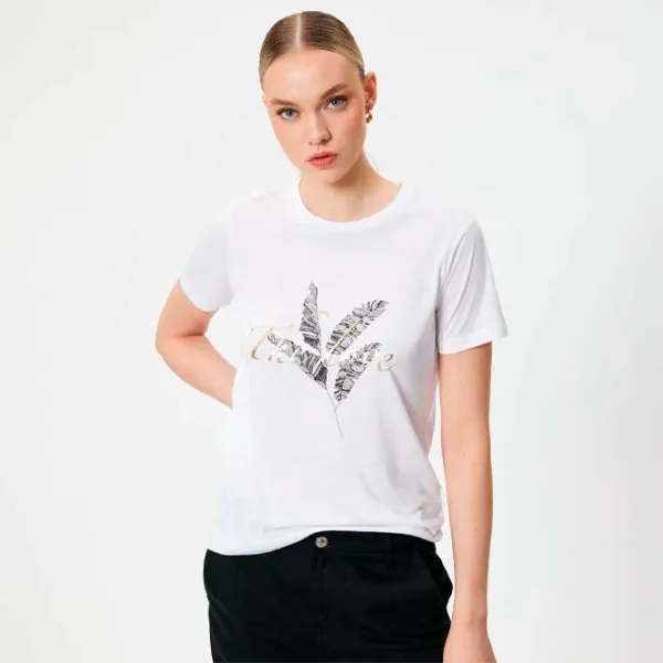 Tricou pentru femei Koton 4SAK50400EK 65% poliester , 35% viscoză/ White photo 2