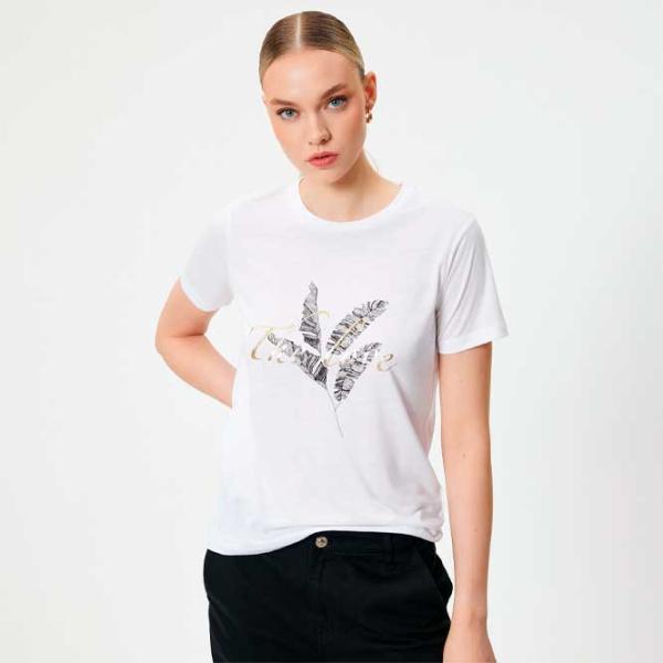 Tricou pentru femei Koton 4SAK50400EK 65% poliester , 35% viscoză/ White photo 2