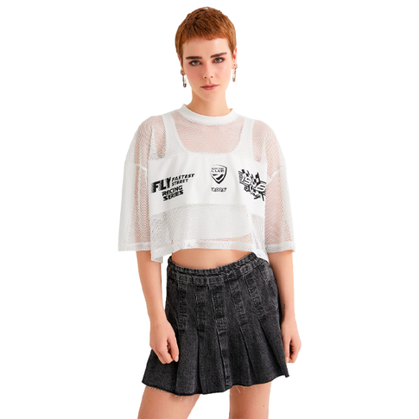 Tricou pentru femei Koton 4SAL10665IK 100% poliester/ White photo 1