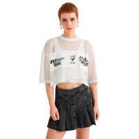 Tricou pentru femei Koton 4SAL10665IK 100% poliester/ White