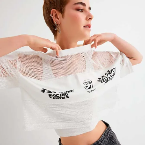 Tricou pentru femei Koton 4SAL10665IK 100% poliester/ White photo 2