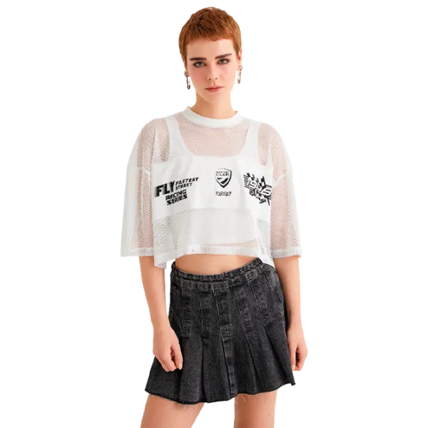 Tricou pentru femei Koton 4SAL10665IK 100% poliester/ White photo 1