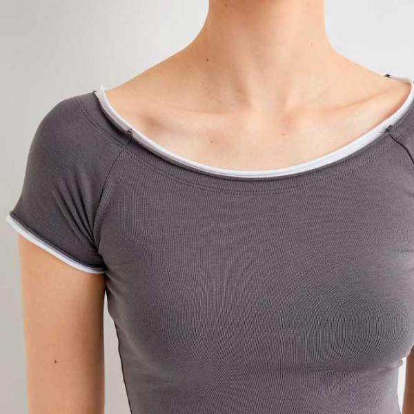 Футболка для женщин Koton 4SAL10663IK 4 % Эластан/ Антрацит photo 5