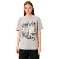 Tricou pentru femei Koton 4SAL10764IK 100% bumbac/ Gray