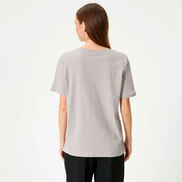 Tricou pentru femei Koton 4SAL10764IK 100% bumbac/ Gray photo 4