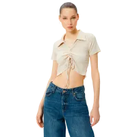 Tricou pentru femei Koton 4SAL10129IK 100% poliester/ Beige