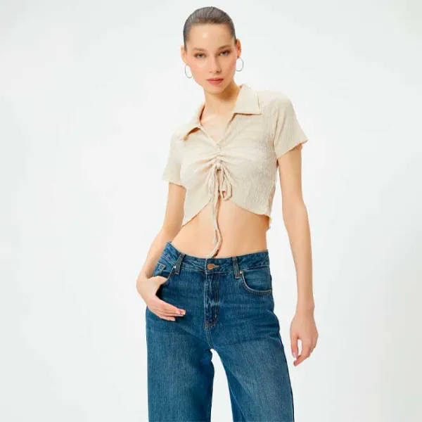 Футболка для женщин Koton 4SAL10129IK 100% полиэстер/ Бежевый photo 2