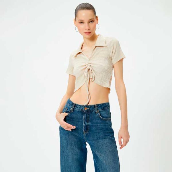 Футболка для женщин Koton 4SAL10129IK 100% полиэстер/ Бежевый photo 2