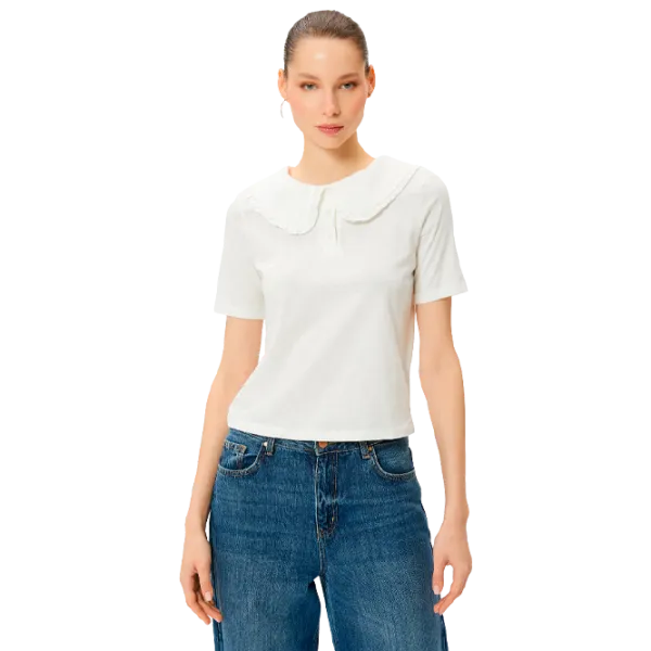 Tricou pentru femei Koton 4SAL10483IK 100% bumbac/ White photo 1