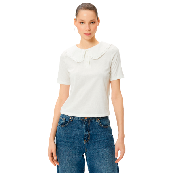 Tricou pentru femei Koton 4SAL10483IK 100% bumbac/ White photo 1