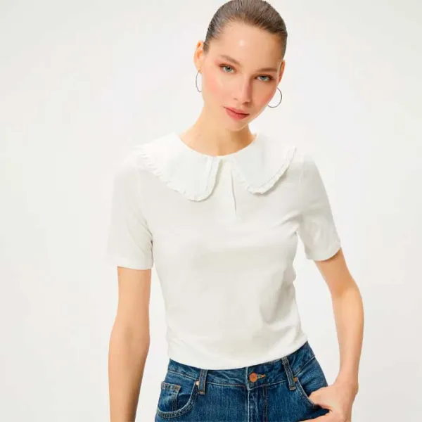 Tricou pentru femei Koton 4SAL10483IK 100% bumbac/ White photo 2