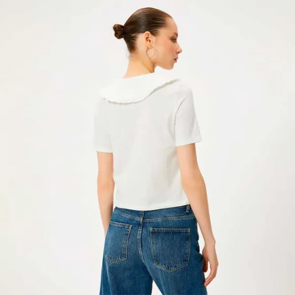 Tricou pentru femei Koton 4SAL10483IK 100% bumbac/ White photo 4