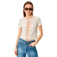 Tricou pentru femei Koton 4SAL10847IK 44% poliester/ White