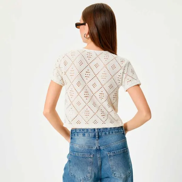 Tricou pentru femei Koton 4SAL10847IK 44% poliester/ White photo 4