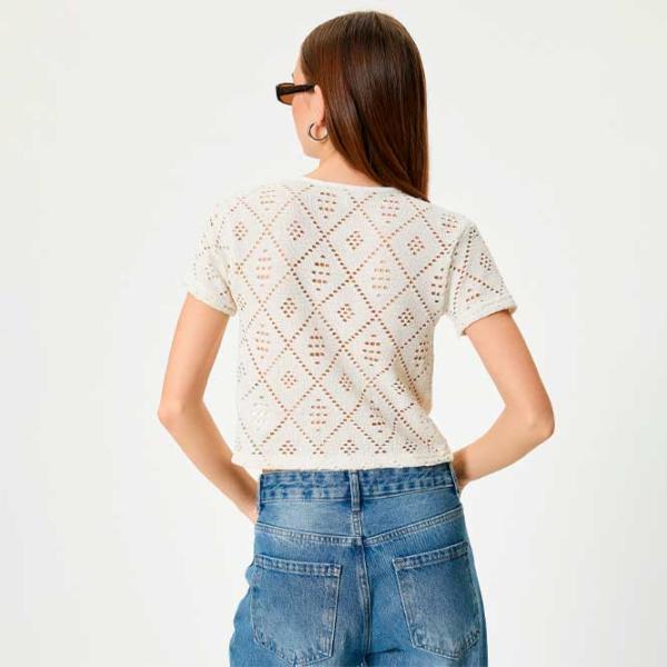 Tricou pentru femei Koton 4SAL10847IK 44% poliester/ White photo 4