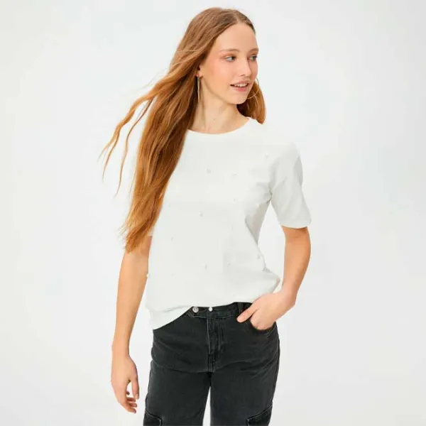 Tricou pentru femei Koton 4SAL10789IK 100% bumbac/ White photo 2