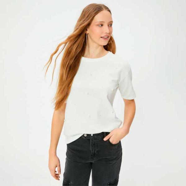 Tricou pentru femei Koton 4SAL10789IK 100% bumbac/ White photo 2