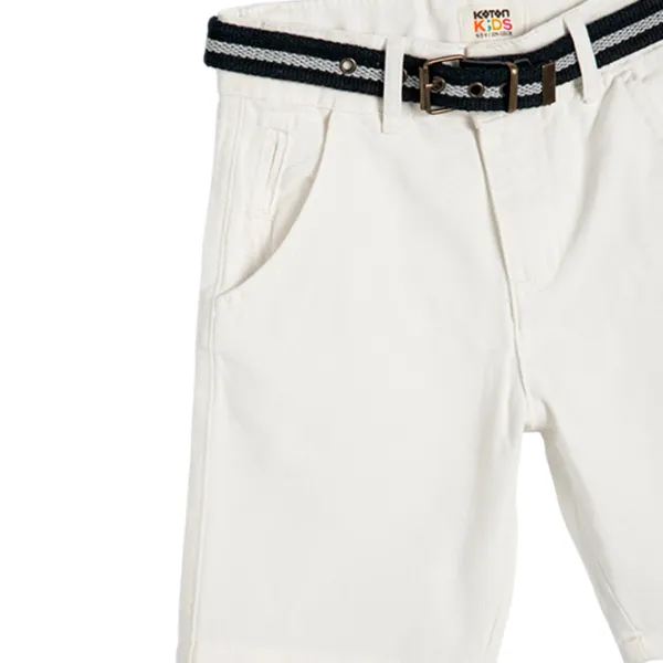 Pantaloni scurți pentru băieți Koton 4SKB40067TW White photo 3 Pantaloni scurți pentru băieți Koton 4SKB40067TW White photo 3