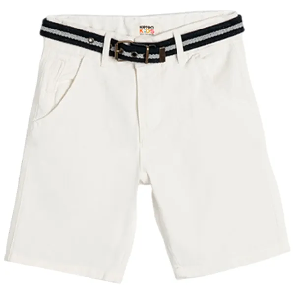 Pantaloni scurți pentru băieți Koton 4SKB40067TW White photo 1 Pantaloni scurți pentru băieți Koton 4SKB40067TW White photo 1