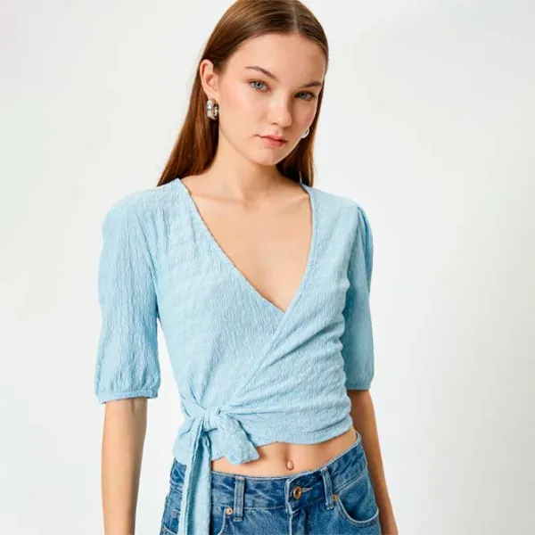 Tricou pentru femei Koton 4SAL10488IK 100% poliester/ Blue photo 2