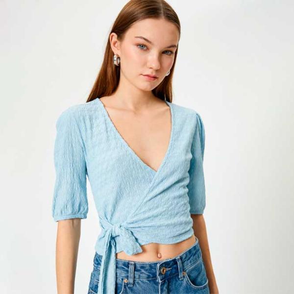 Tricou pentru femei Koton 4SAL10488IK 100% poliester/ Blue photo 2