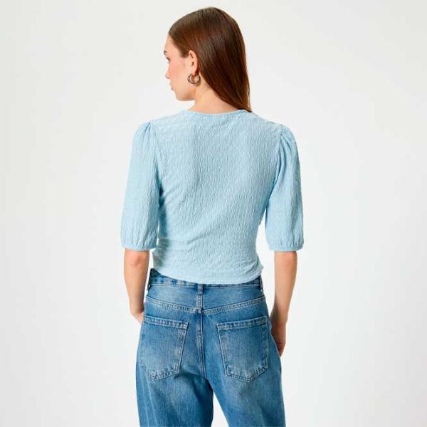 Tricou pentru femei Koton 4SAL10488IK 100% poliester/ Blue photo 4